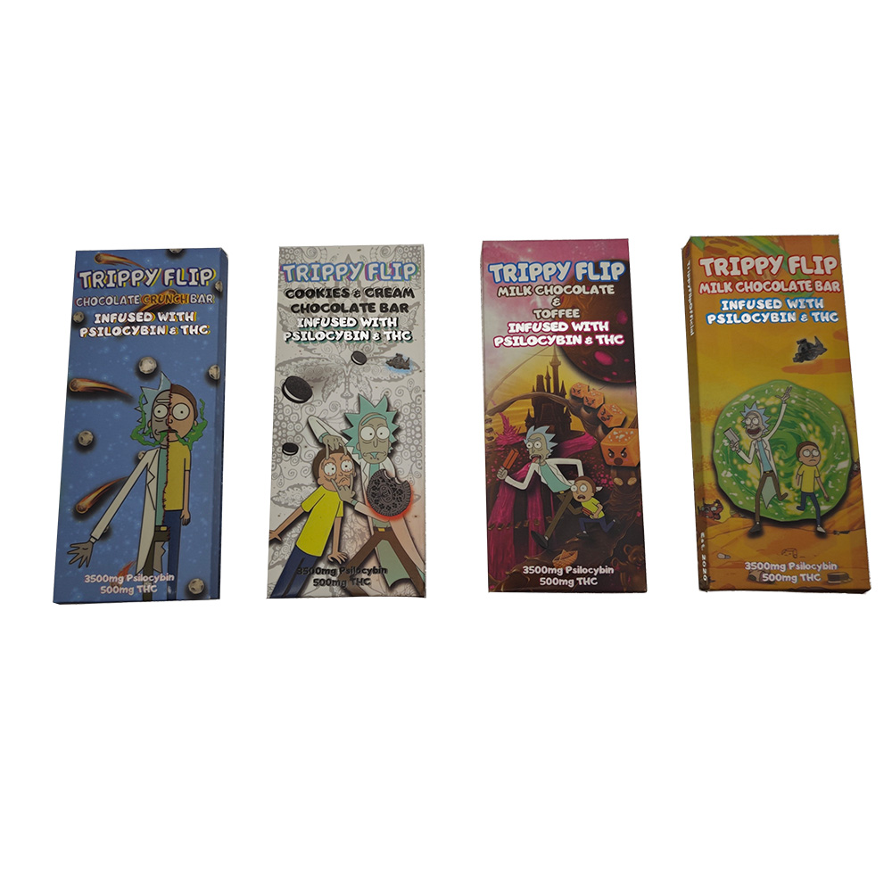 Empty Packing 4 Flavors Trippy Flip 3500mg Psillocybin & 500mg THC Chocolate Boxes