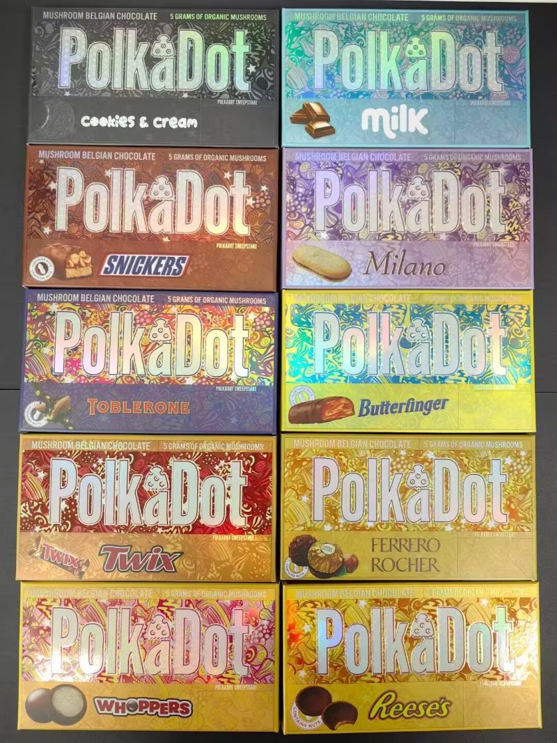 Empty Packing 10 Flavors Polkadot 5G Magic Mushroom Chocolate Boxes
