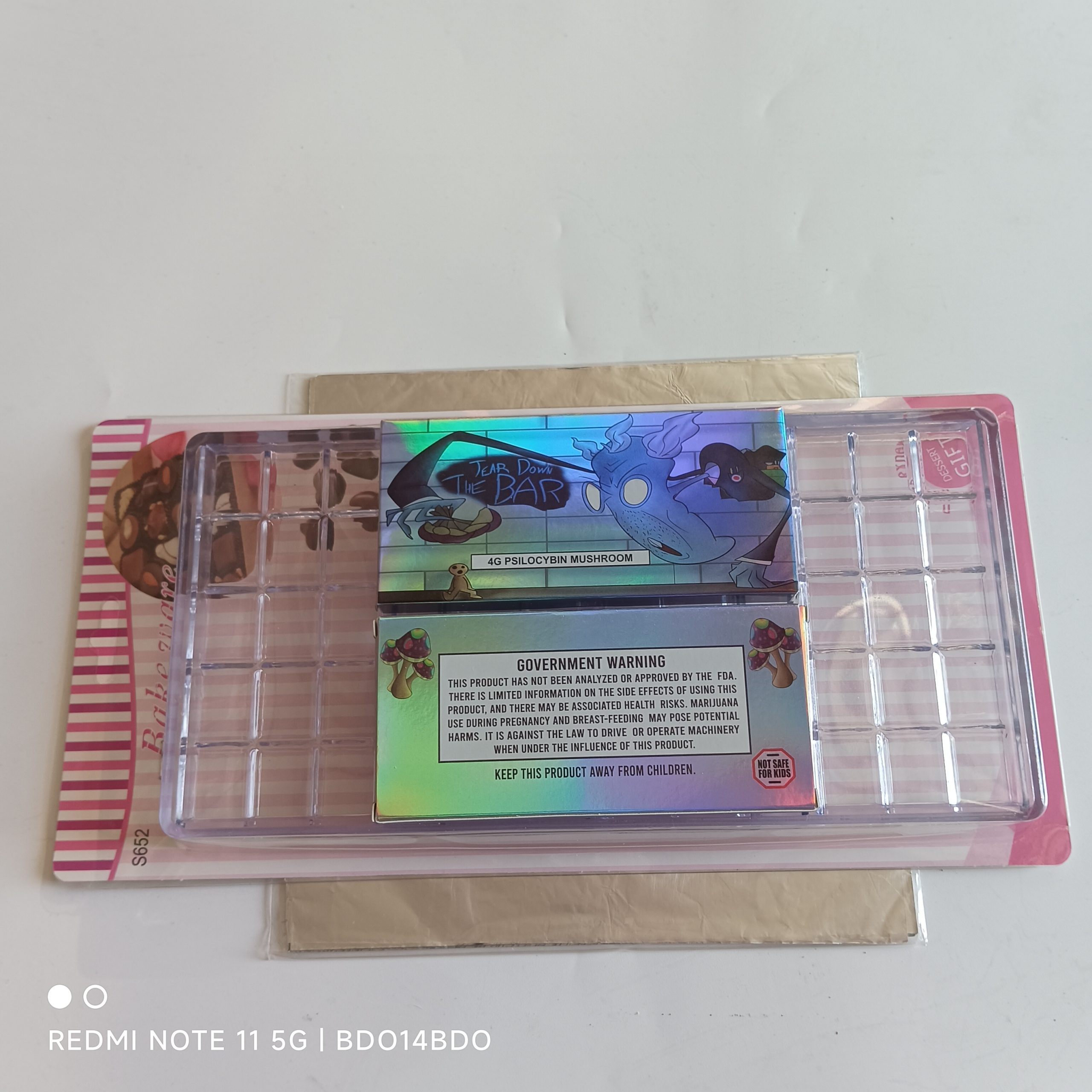 Empty Packing Hologram Empty Mushroom Chocolate Box 3.5g Magic Mushrooms Psilocybin Chocolatex