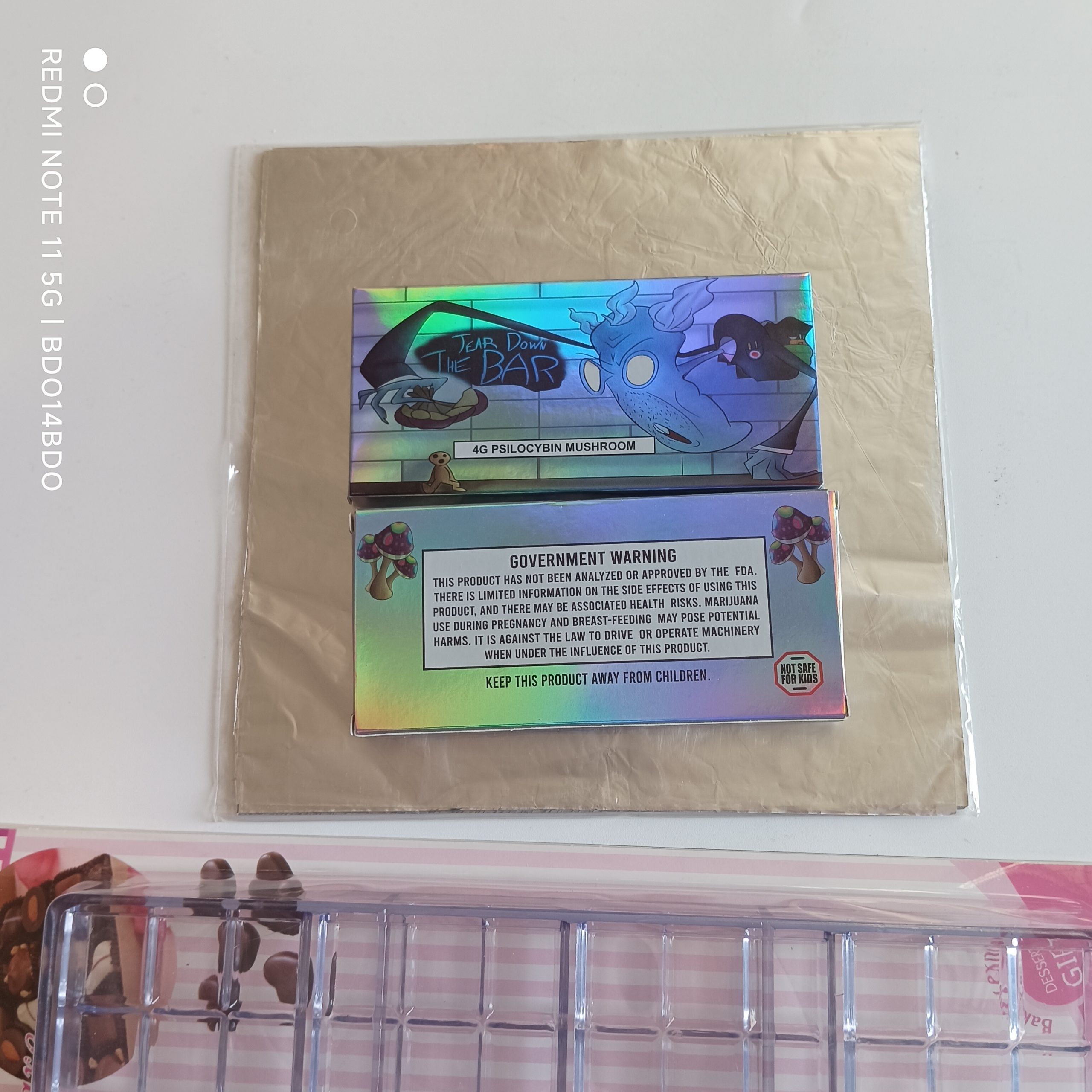 Empty Packing Hologram Empty Mushroom Chocolate Box 3.5g Magic Mushrooms Psilocybin Chocolatex