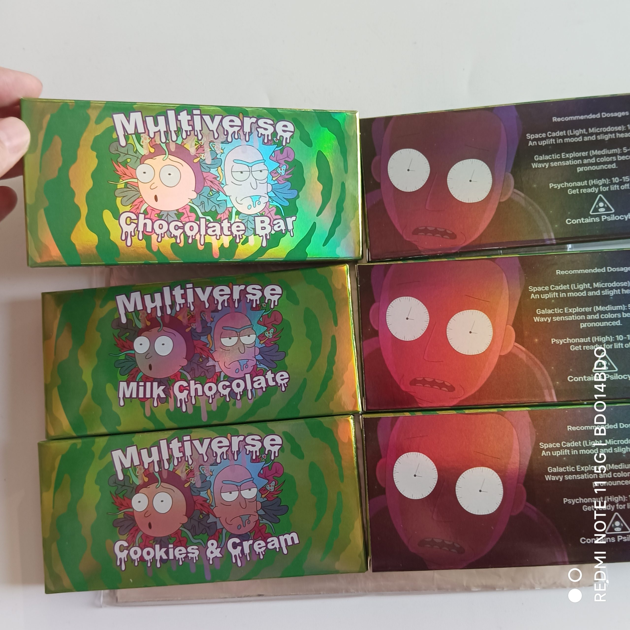 Empty Packing Multiverse 3 Flavors 4G Magic Mushroom Chocolate Boxes