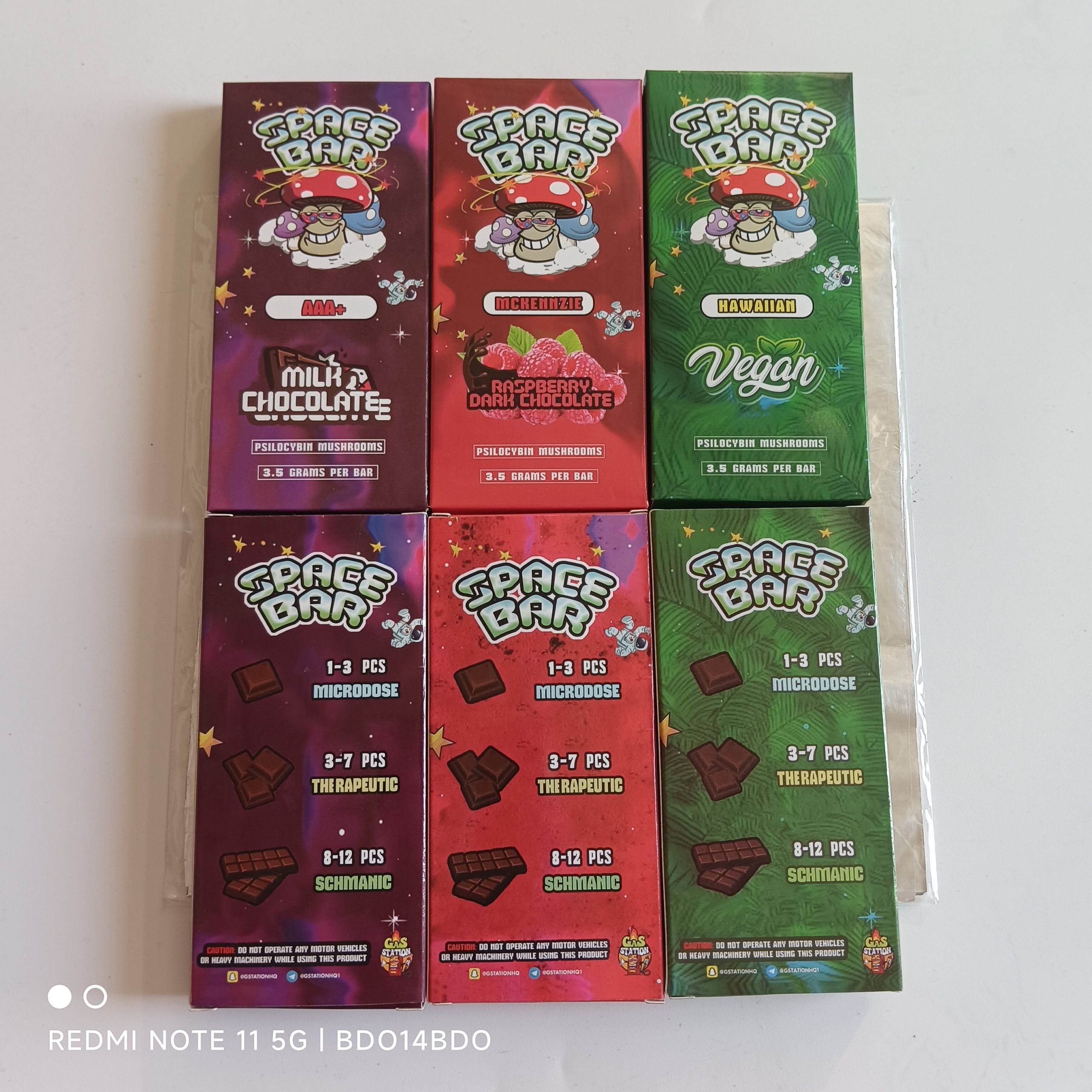 Empty Packing 3 Flavors Space Bar 3.5g Mushroom Chocolate Boxes