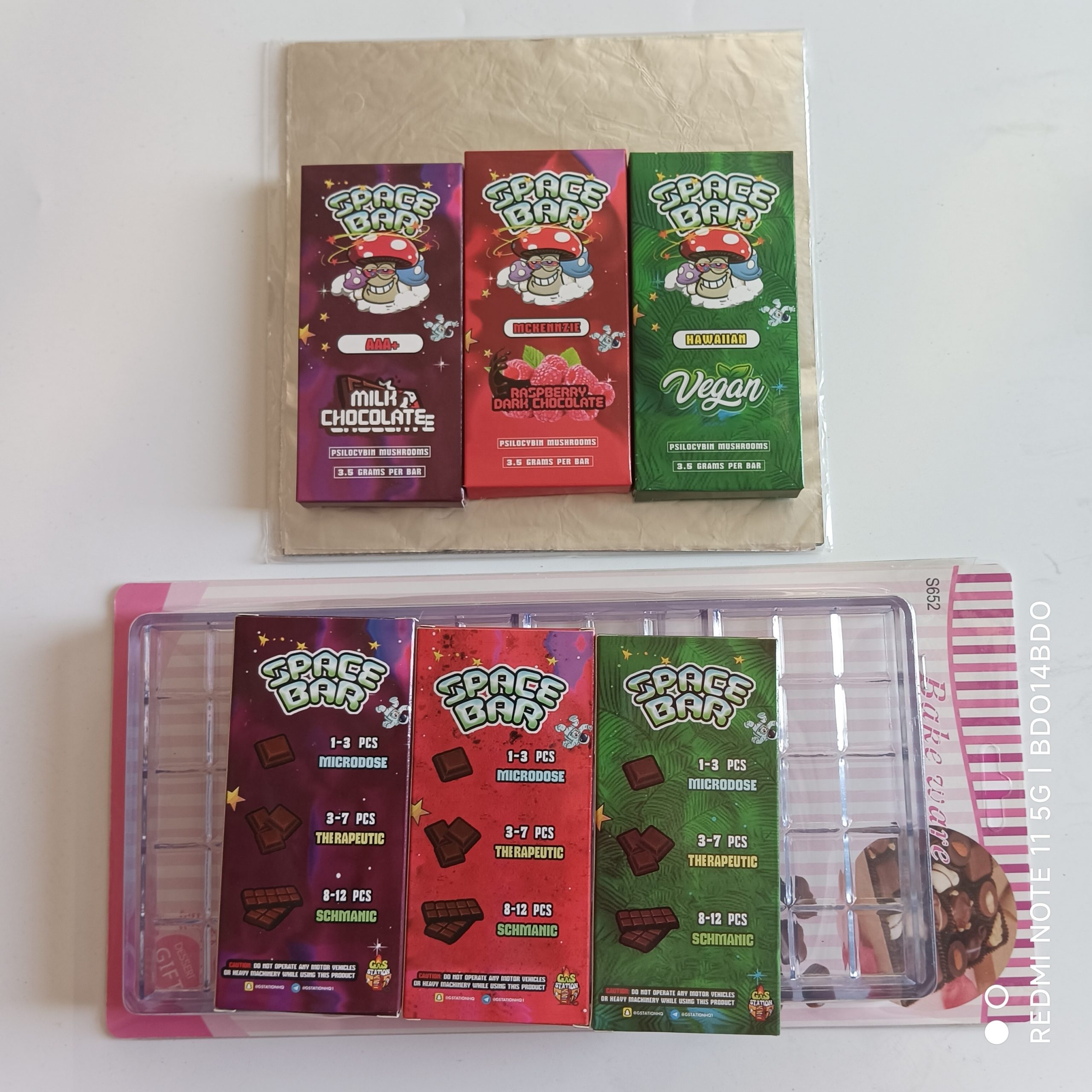 Empty Packing 3 Flavors Space Bar 3.5g Mushroom Chocolate Boxes