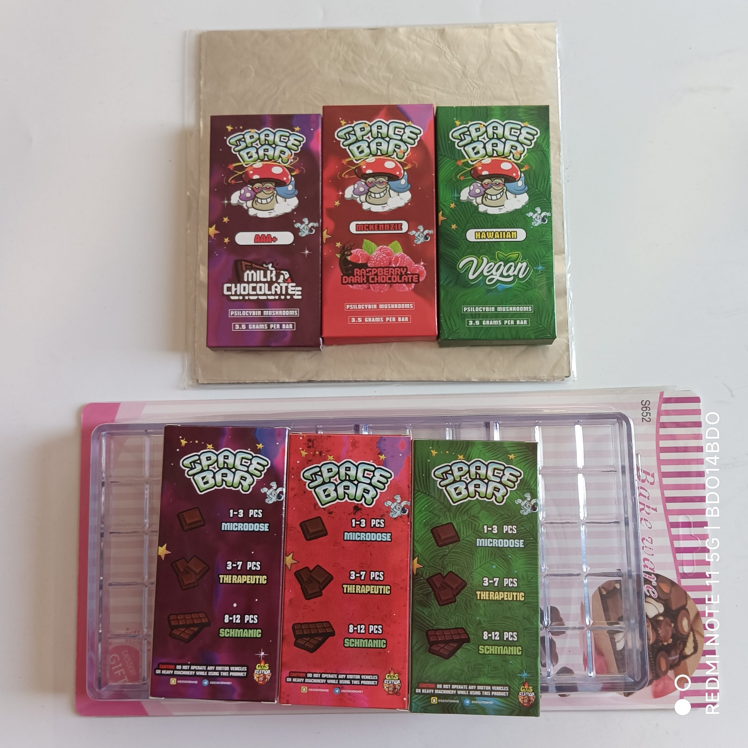 Empty Packing 3 Flavors Space Bar 3.5g Mushroom Chocolate Boxes