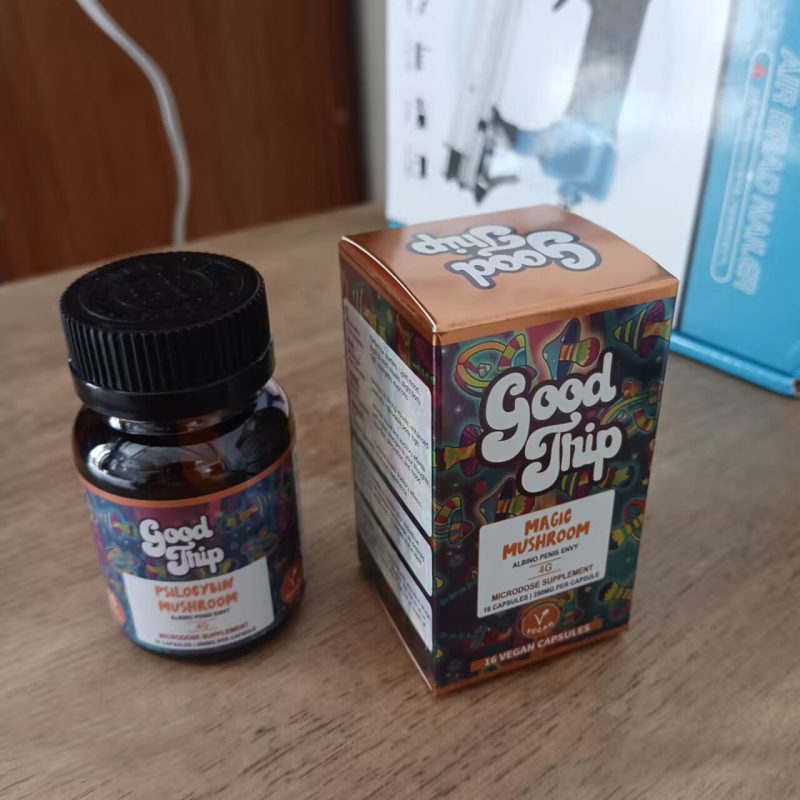 Empty Packing Good Trip 4g Psilocybin Mushroom Pills Vegan Capsules Bottle Empty Glass Jar