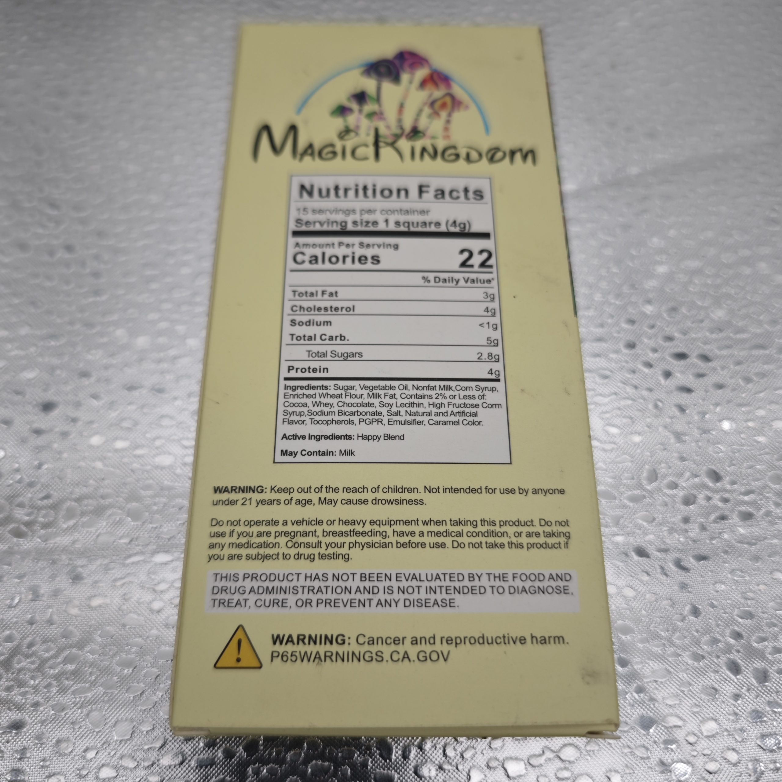 Empty Packing Magic Kingdom 4g Magic Mushroom Chocolate Bar Boxes