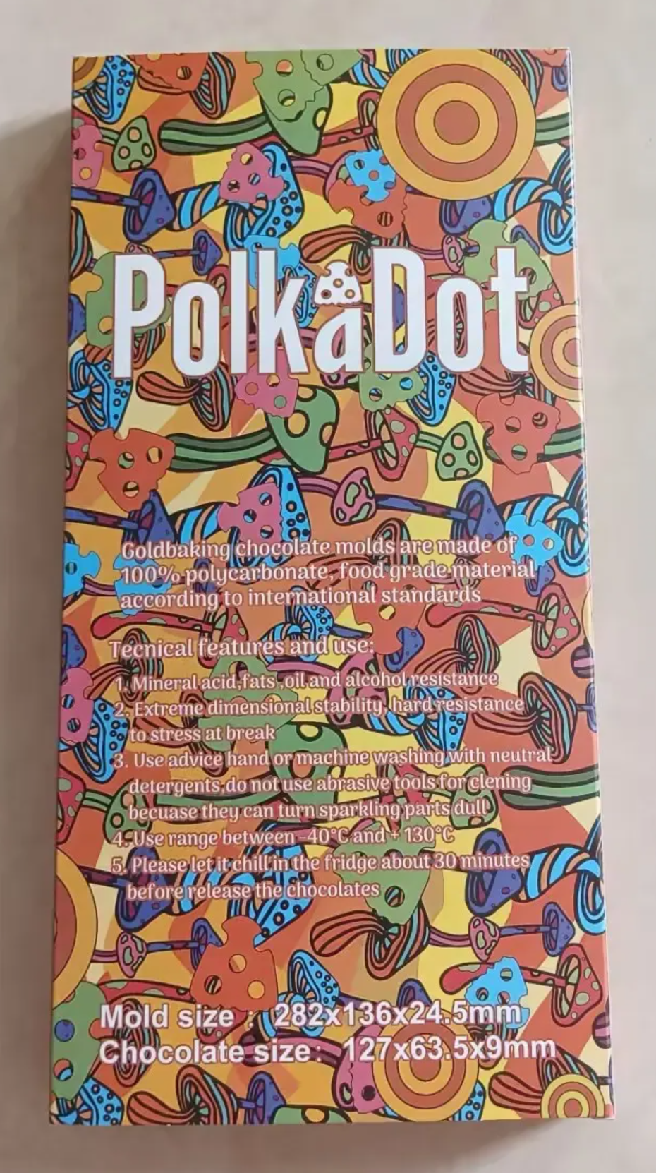 Polkadot Chocolate Bar Mold With Polkadot Logo 4G Polkadot Polka dot Mushroom Chocolate Bar Mold Plastic Moulds