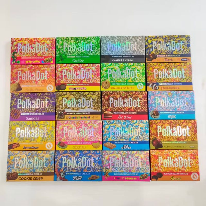 Empty Packing 20 Flavors Polkadot 4G Magic Mushroom Chocolate Boxes