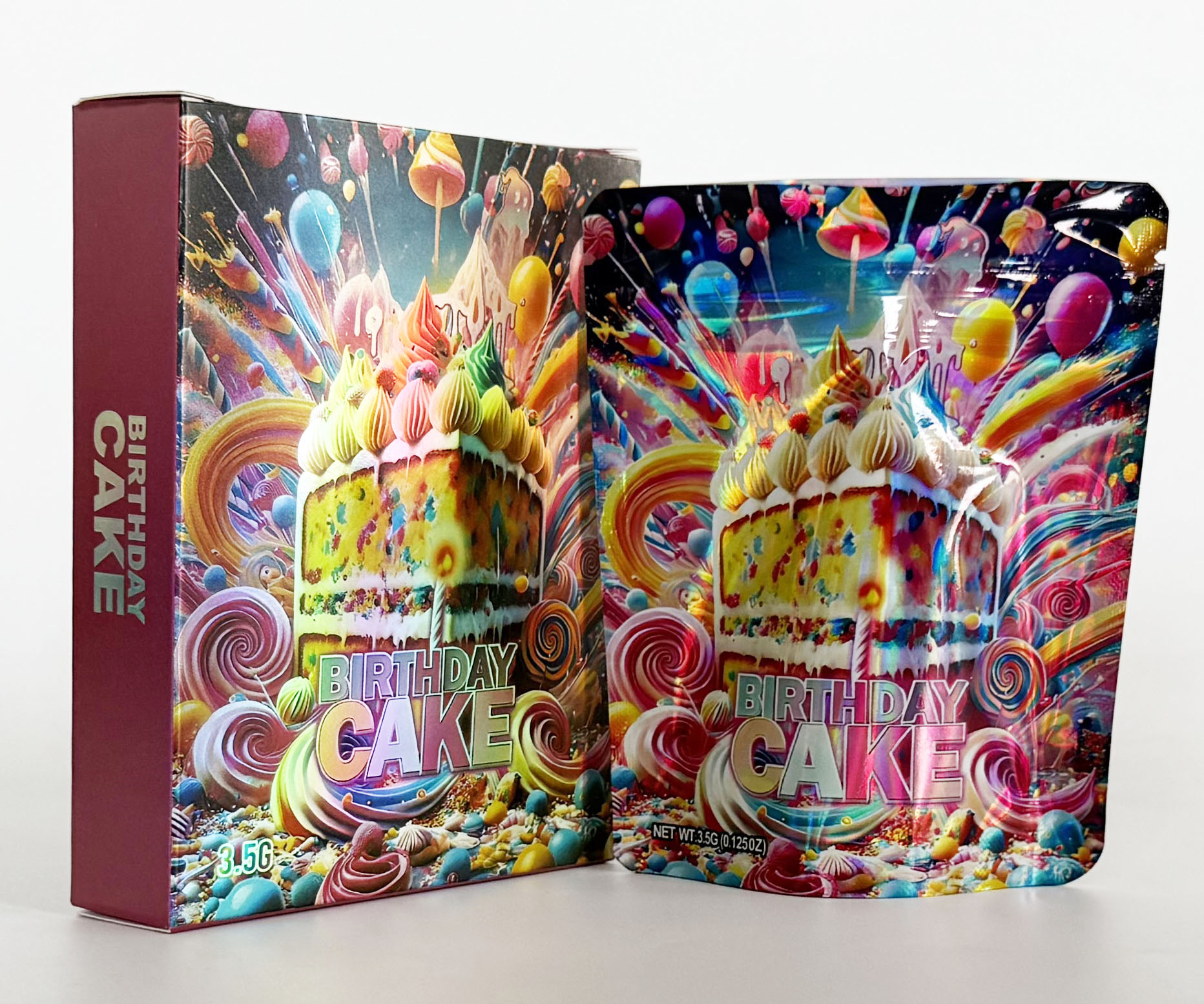 Empty Packing 3.5g Cannabis Mylar Bag and Box