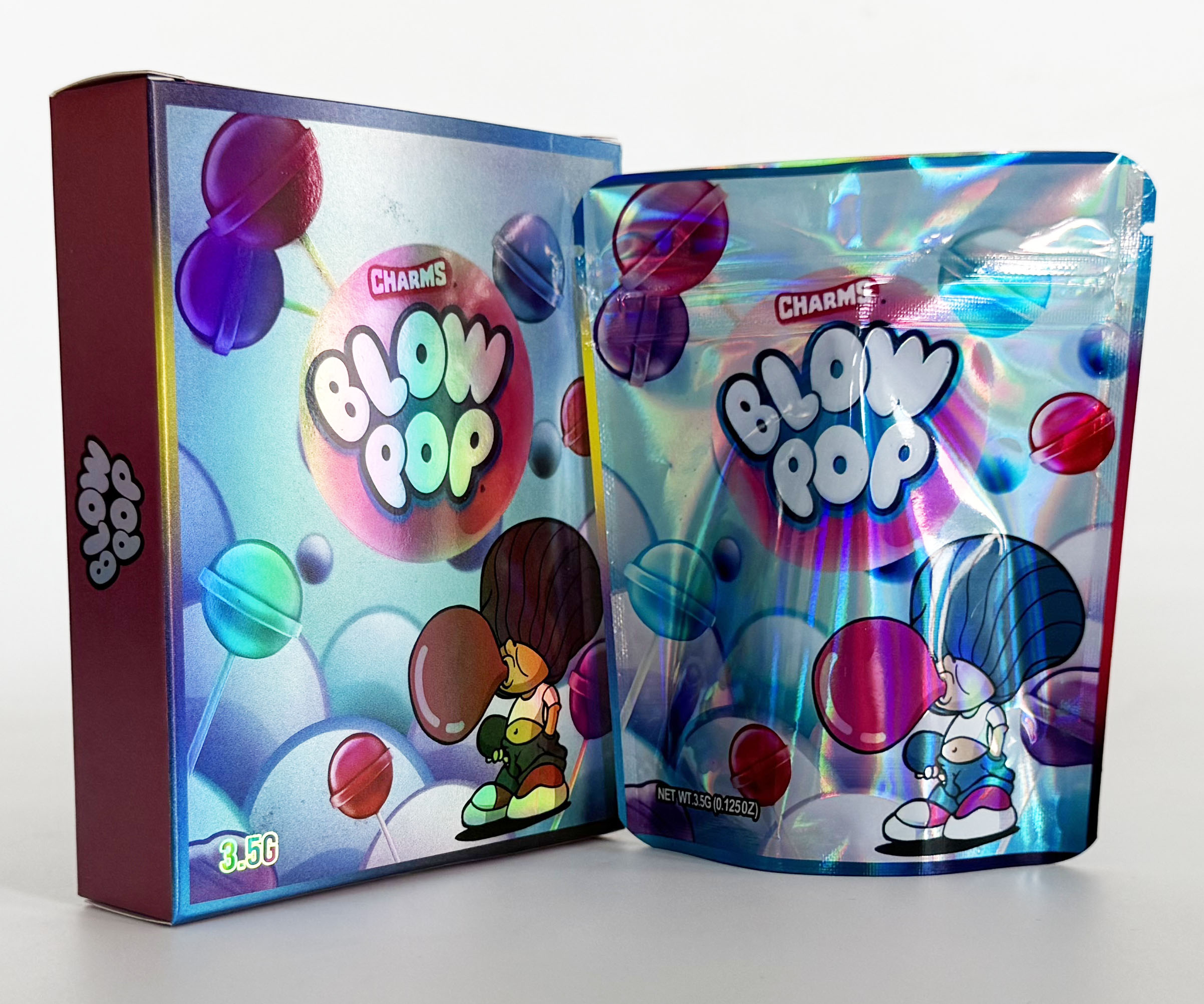 Empty Packing 3.5g Cannabis Mylar Bag and Box