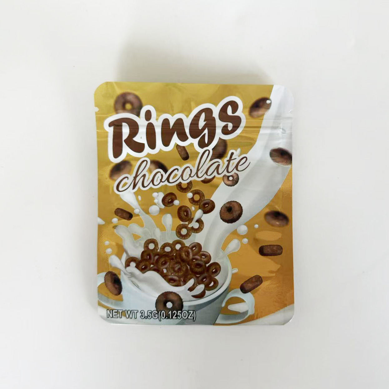 Empty 3.5g mylar bag - Rings Chocolate design